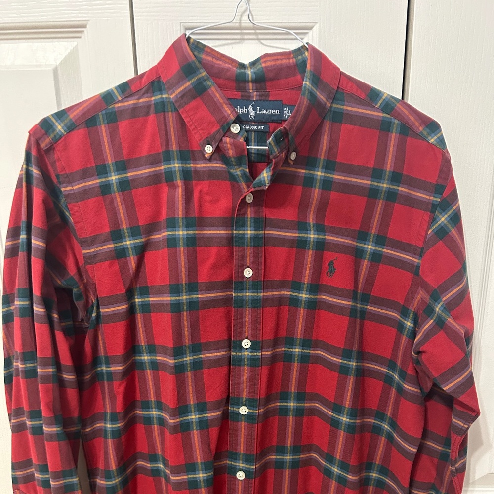 Ralph Lauren Christmas Oxford Button Down Shirt - Large